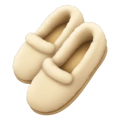 fluffy beige slippers sticker