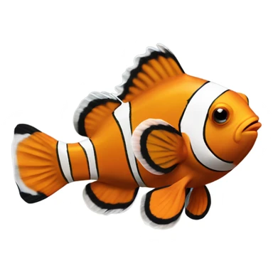 Clownfish with one small fin sticker