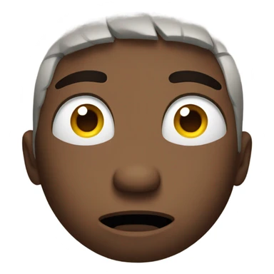 face looking up in distress sticker