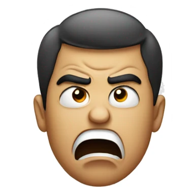 Angry pinched face with tongue out sticker