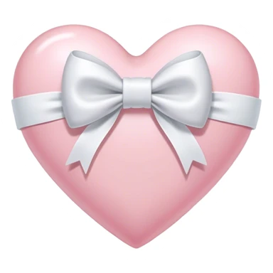 Light pink heart with a white bow sticker