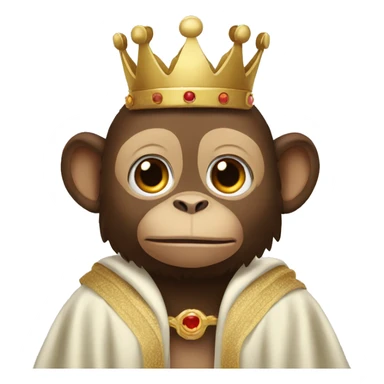 monkey wih crown and robe sticker