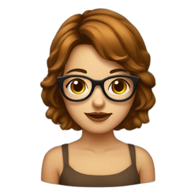 Fille avec cheveux court marrons et avec des lunettes rondes sticker
