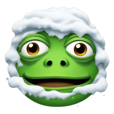 pepe the frog covered in snow sticker