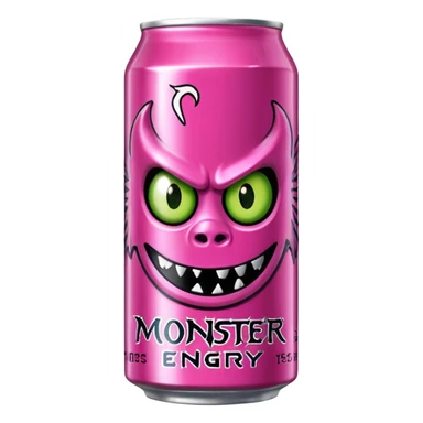 Pink monster energy drink with the logo of original monster company energy drink do not add the face in it just normal monster can  sticker