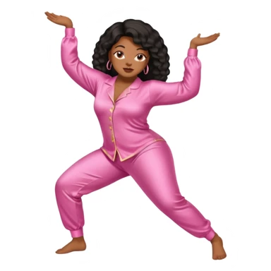 Black Woman with massive boobs and a massive ass twerking while wearing pink pajamas  sticker