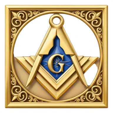 A masonic Square and Compass with the Letter G in the Middle, representing the Master Mason. sticker