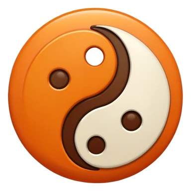 Orange and brown ying yang sticker