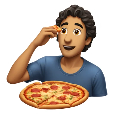 Gabriel Attal qui mange une pizza sticker