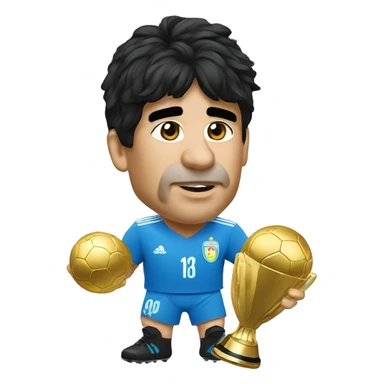 Maradona con la copa del mundo sticker