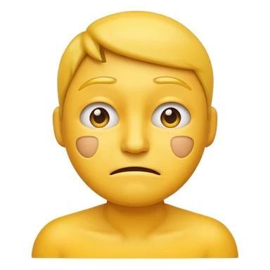 A straight face emoji with a slight look of disgust, a horizontal hand where the neck would be. All yellow. It should be a normal emoji with no body parts except the floating hand sticker