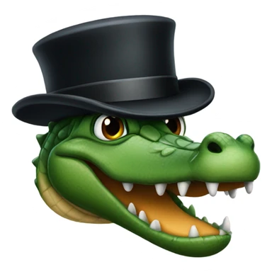 Alligator with top hat sticker