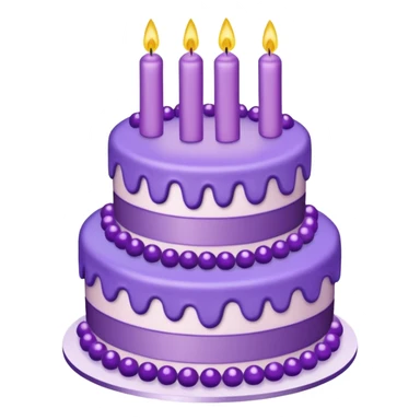 Purple birthday cake with sparkling candles sticker