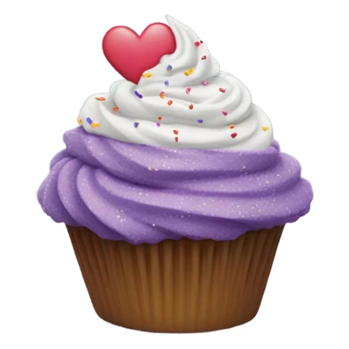 Happy Valentine's Day purple cupcake sticker