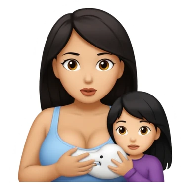 Thick Dark haired girl with big butt and big breasts sucking big white dick from a white male with black hair  sticker