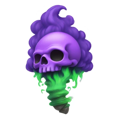 Purple and green fire with skull tornado  sticker