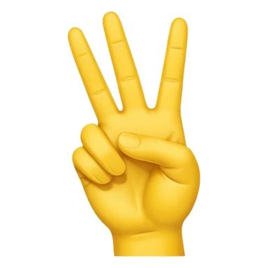 Right yellow hand
Peace sign but with thumb extended out  sticker