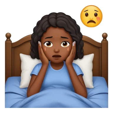 Black girl in the bed by herself crying sticker