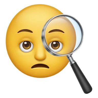 serious emoji with magnifying glass and black background sticker