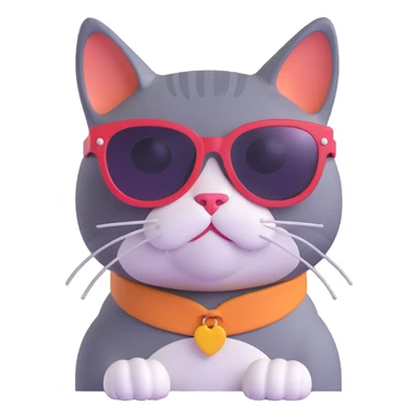 a cat wearing sunglasses sticker