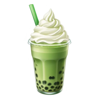 green bubble tea with whipped cream on top sticker