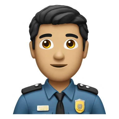 Security man black hair sticker