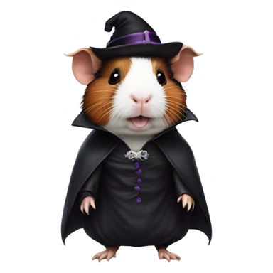 guinea pig in vampire Halloween costume sticker