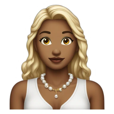 mi prima con un collar de perlas y tatuajes sticker