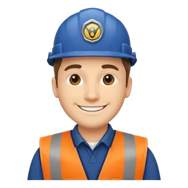 Un ingeniero Caco blanco chaleco color azul marino sticker