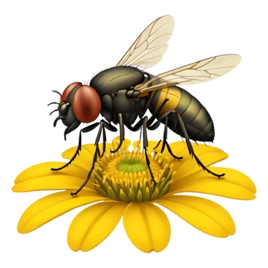 
fly on flower sticker