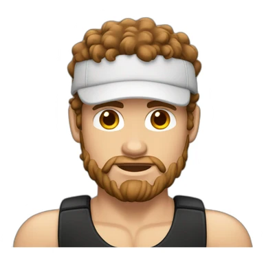 White Muscle man whit brown curly hair and black cap sticker