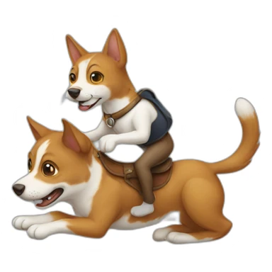 estonian dog riding a cat sticker