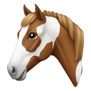 Horse in the Color „chestnut“ with a half of a Heart in white on its forehead and a Big Stripe on its nose also in white sticker