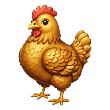 gold metal fried chicken sticker