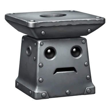 Anvil with a face sticker