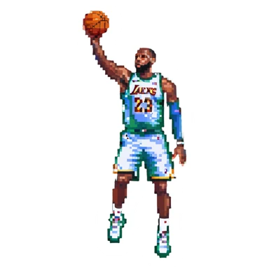 LeBron James shooting a basketball sticker