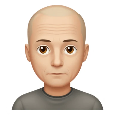 hombre, 50 años poco pelo rapado delgado sticker