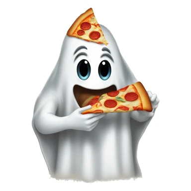 À ghost eating a pizza  sticker