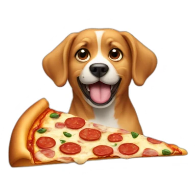 dog eating a pizza sticker