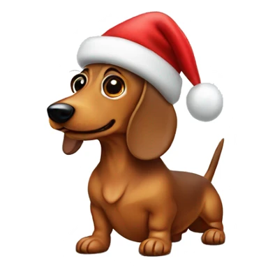 Wiener dog with Santa hat sticker