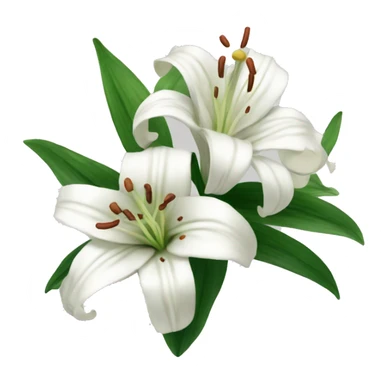 a bouquet of white tiger lily flowers sticker