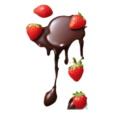 Cut up strawberries and chocolate sauce on Belgian waffle sticker