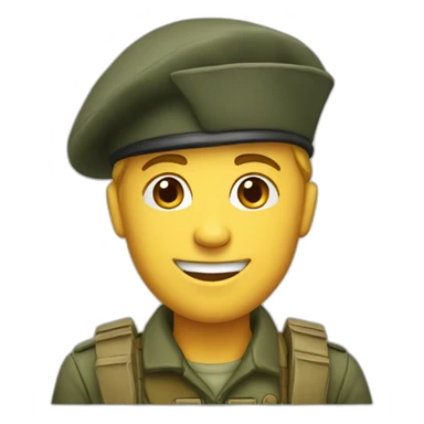Dutch soldier with beret smiling sticker