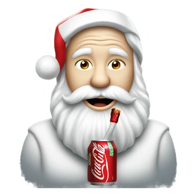 White Santa drinking Coca Cola  sticker