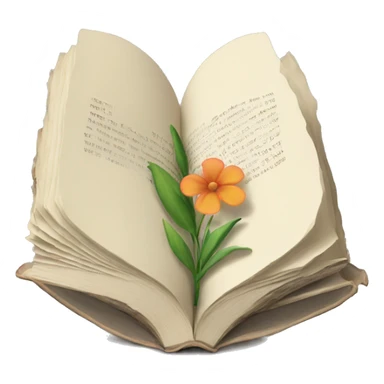 book with flower printed on the cover sticker