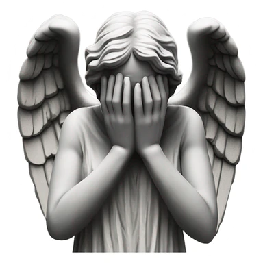 Weeping angel crying into its hands sticker