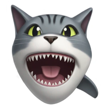 cat in a shark mouth sticker