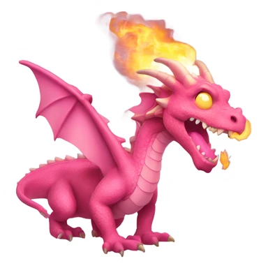 Pink dragon breathing fire sticker