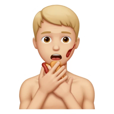 person choking themselves  sticker