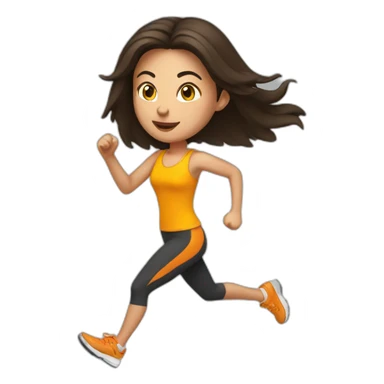 brunette running sticker